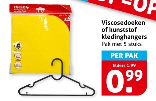 Viscosedoeken of kunststof kledinghangers Pak met 5 stuks