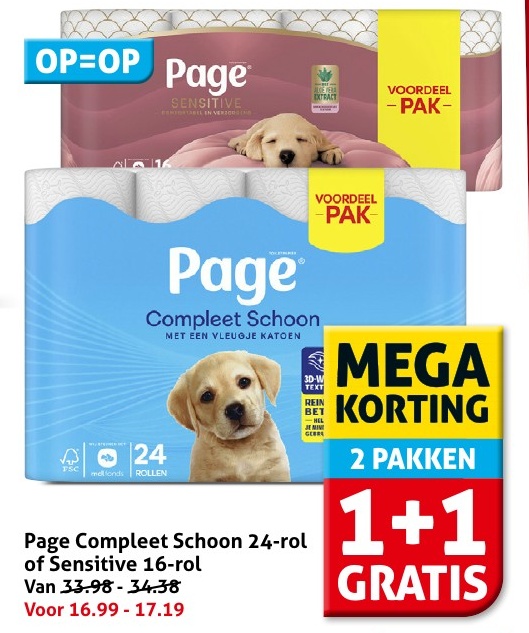 Page Compleet Schoon 24-rol of Sensitive 16-rol