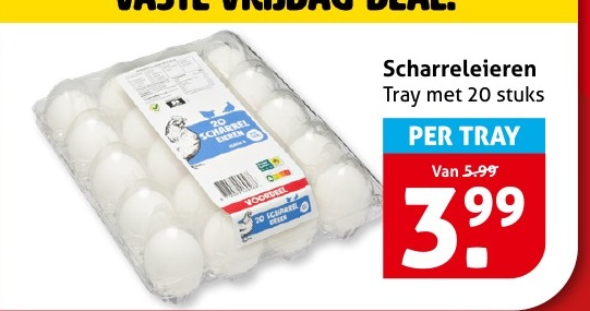 Scharreleieren Tray met 20 stuks