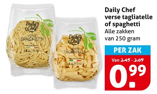 Daily Chef verse tagliatelle of spaghetti