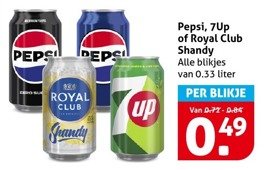 Pepsi, 7Up of Royal Club Shandy