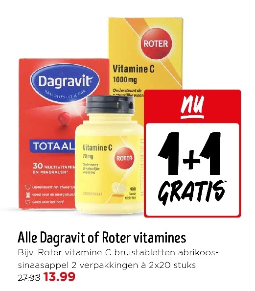 Roter vitamine C bruistabletten abrikozensinaappel