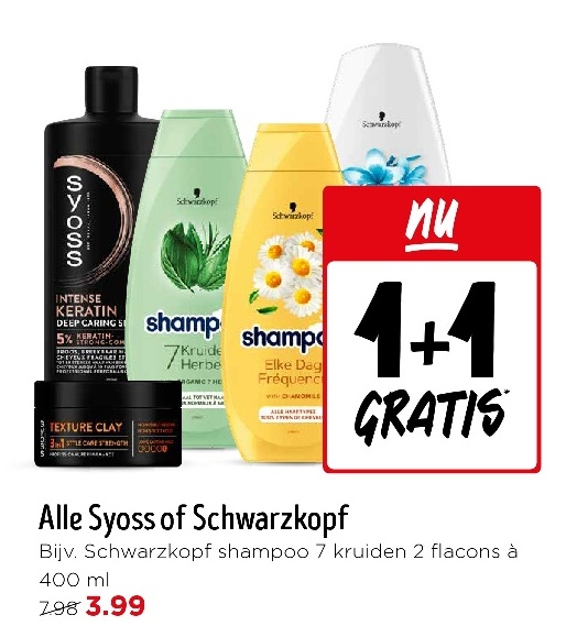 Syoss of Schwarzkopf shampoo 7 kruiden 2 flacons à 400 ml
