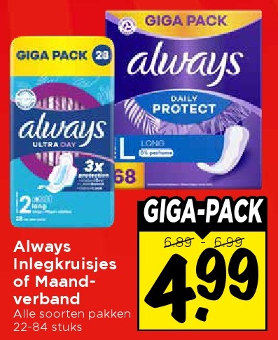 Always Inlegkruisjes of Maandverband