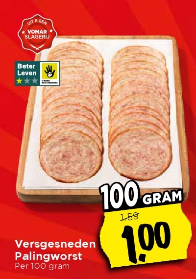 Versgesneden Palingworst