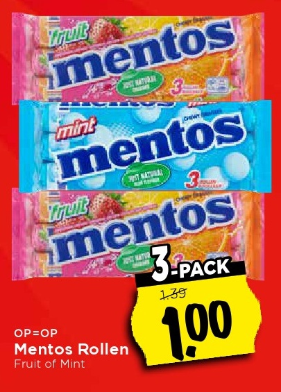 Mentos Rollen 3-PACK