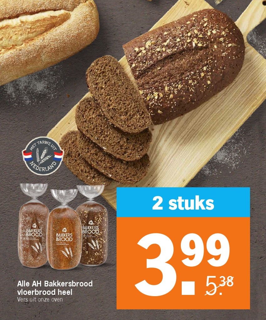 Alle AH Bakkerbrood volkoren brood heel