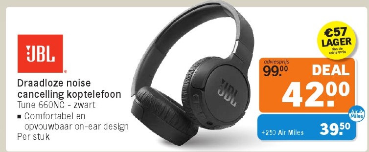 Draadloze noise cancelling koptelefoon