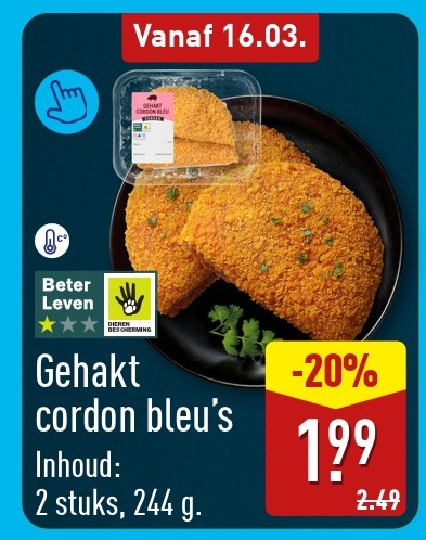 Gehakt cordon bleu's