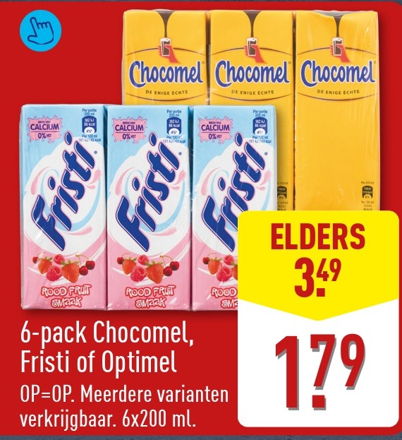 6-pack Chocomel, Fristi of Optimel