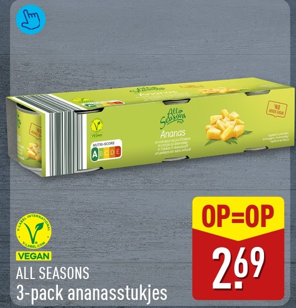 ALL SEASONS 3-pack ananasstukjes