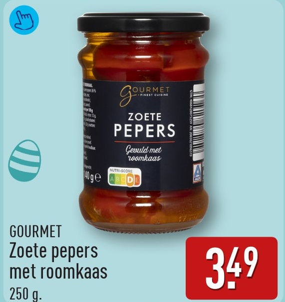 Zoete pepers met roomkaas