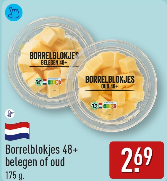 Borrelblokjes 48+ belegen of oud