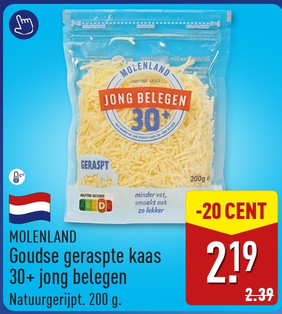 Goudse geraspte kaas 30+ jong belegen