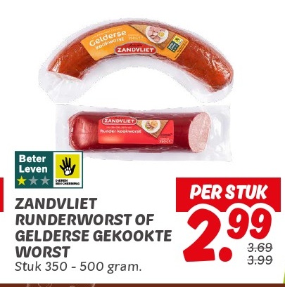 ZANDVLIET RUNDERWORST OF GELDERSE GEKOOKTE WORST