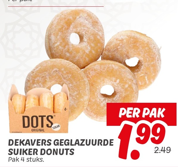 DEKAVERS GEGLAZUURDE SUIKER DONUTS
