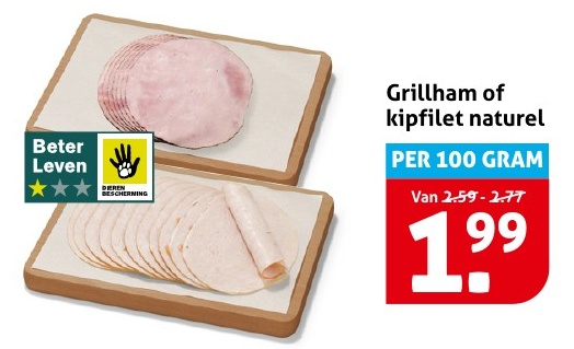 Grillham of kipfilet natuuril