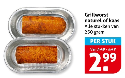 Grillworst naturel of kaas