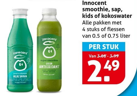 Innocent smoothie, sap, kids of kokoswater