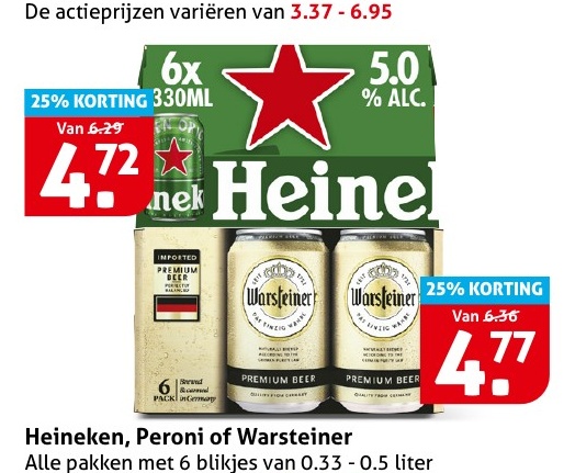 Heineken, Peroni of Warsteiner