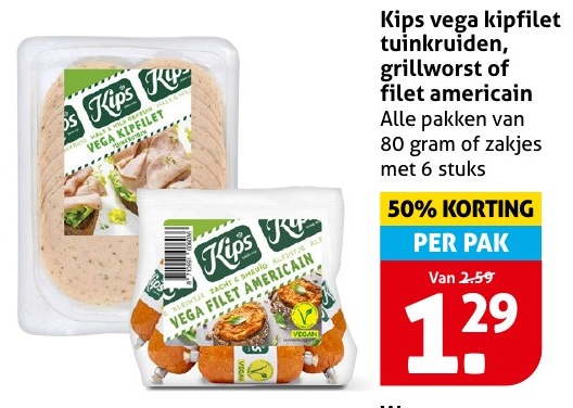 Kips vega kipfilet tuinkruiden, grillworst of filet americain
