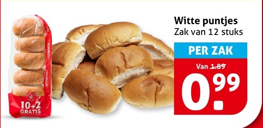 Witte puntjes Zak van 12 stuks