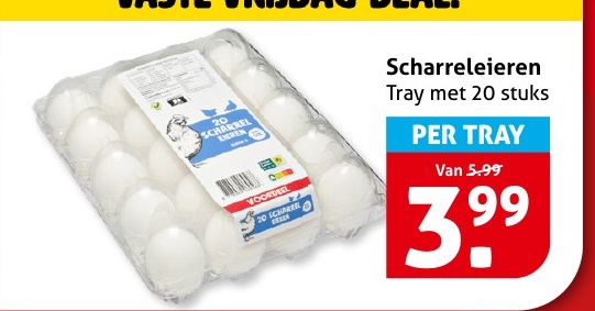 Scharreleieren Tray met 20 stuks