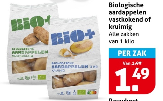 Biologische aardappelen vastkokend of kruimig